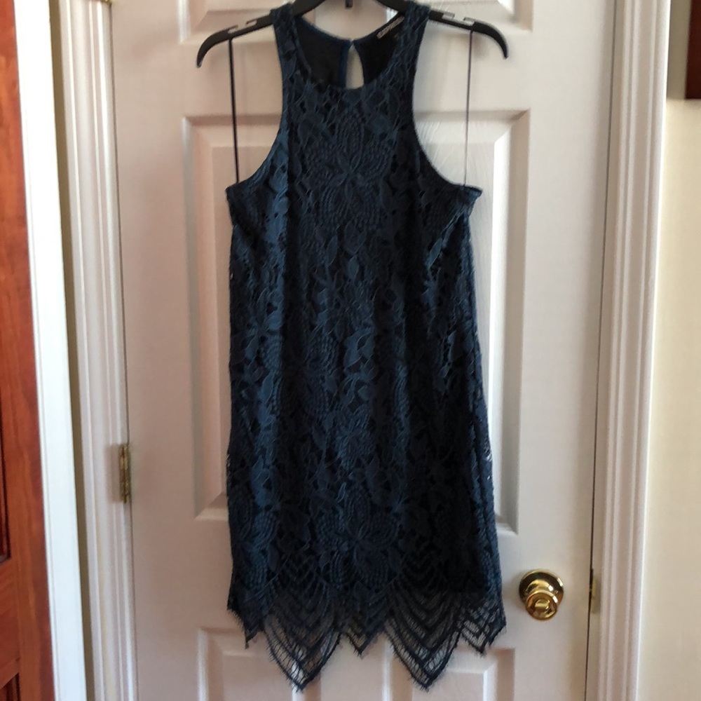 Express dark blue lace dress